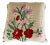 Vintage Hand Embroidered Floral Design Pillow For Sale