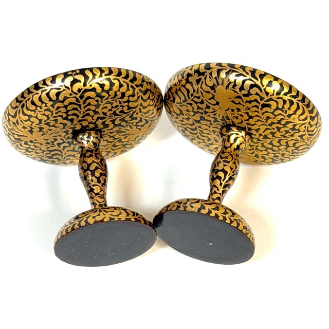 Pair of Japanese Meiji Miniature Gold Maki-e Lacquer Takatsuki Stands For Sale In West Palm - Image 6 of 11