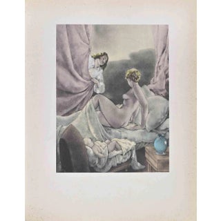 Umberto Brunelleschi, The Sweet Awakening, Lithograph, 1930s For Sale