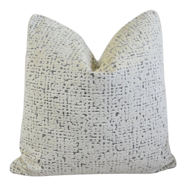 Designer Romo Velvet Modern Textured Feather/Down Pillow For Sale