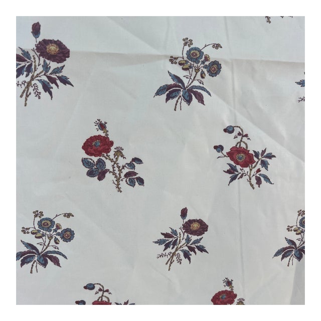 Fleurons D’helene Camille Glaze Cotton Chintz Fabric 2 Yards For Sale
