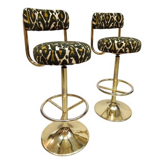 Vintage Swedish Cobra Bar Stools by Pierre Frey for Borje Johanson, 1970s For Sale