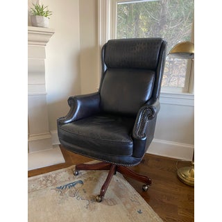 Hooker Leather Executive Swivel Tilt Desk Chair For Sale