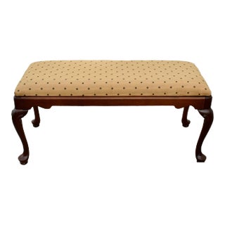 Vintage Ethan Allen Queen Anne Style Mahogany Bench For Sale