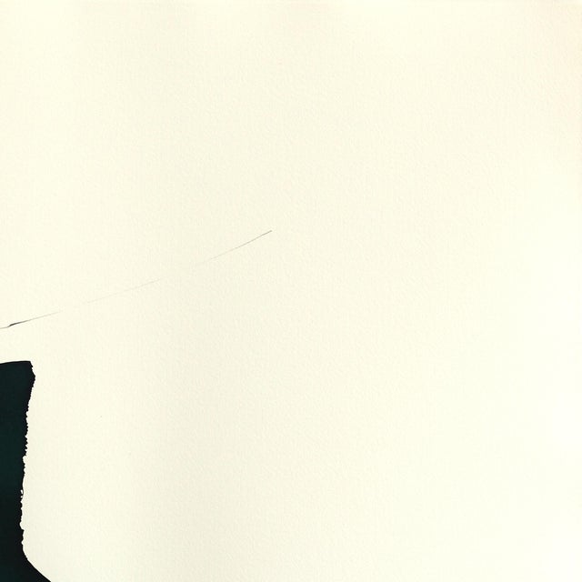 The Teal Dress 3 - Original Ink Painting on French Linen Paper by Bettina Mauel For Sale In Los Angeles - Image 6 of 7