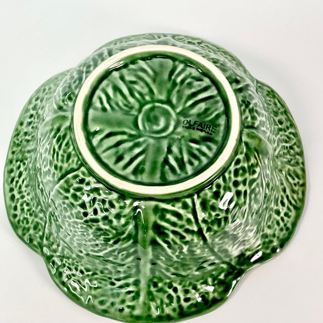 1980s Vintage Majolica Hollywood Regency Arts & Crafts Cabbage Serving Bowl. For Sale - Image 10 of 10