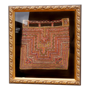 Antique Hmong Baby Carrier Framed Textile