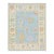 8x10 Modern Oushak Style Hand-Knotted Wool Rug - Pastel Blue & Cream Floral For Sale