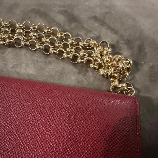 21st Century High Quality Red Leather and Brass Shoulder Bag by Ferragamo For Sale - Image 10 of 13