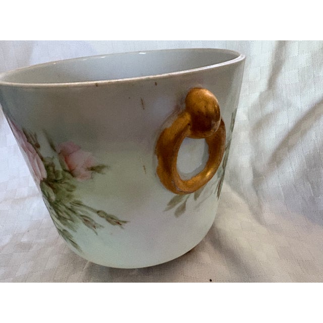Late 19th Century Antique Hand Painted French Porcelain Cachepot For Sale - Image 5 of 8