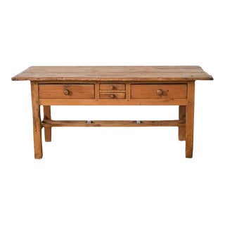 Country English Farmhouse Fruitwood Work Table or Console For Sale