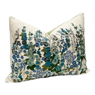 Designers Guild Oversized Embroidered Lumbar Pillow For Sale