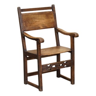 Antique Provincial Hand-Carved Elm and Fruitwood Chair, 1780-1820 For Sale