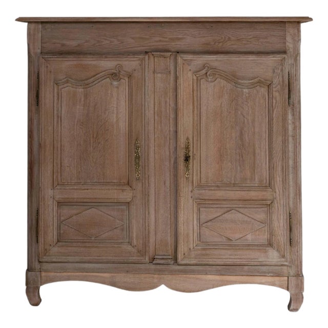 1850s French Louis XV Style Oak Armoire For Sale