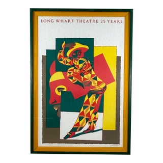 Vintage Original Milton Glaser Lithograph Print / Poster for Long Wharf Theatre 25 Years For Sale