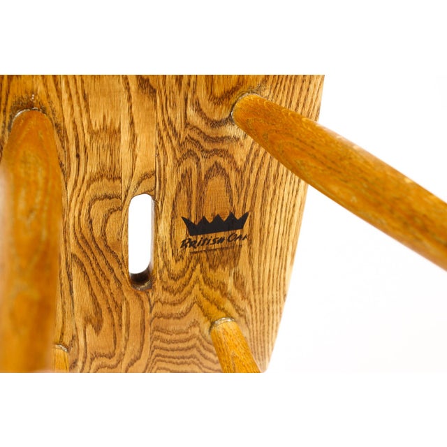 Danish Modern Mid Century Vintage White Oak Milking Stool — British Oak For Sale - Image 10 of 10