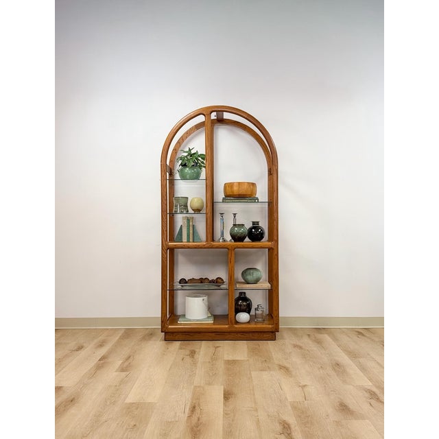Mid 20th Century Danish MCM Bentwood Display Shelf Glass Shelves Vintage Etagere Bookcase For Sale - Image 5 of 13