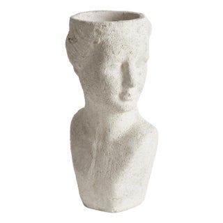 Weathered Garden Female Bust Planter For Sale
