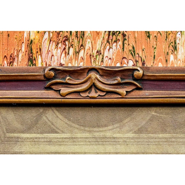 Neoclassical Antique Painted Watercolor Effect Michaelangelo Framed Sistine Chapel Art History Libica Grand Tour For Sale - Image 15 of 17