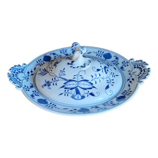 Vintage Oval Serving Bowl with Lid from Meissen, 1970s For Sale