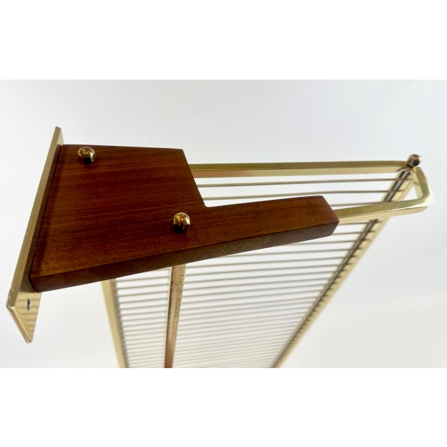 Mid-Century Teak and Brass Plated Coat Rack, 1960s For Sale - Image 13 of 17