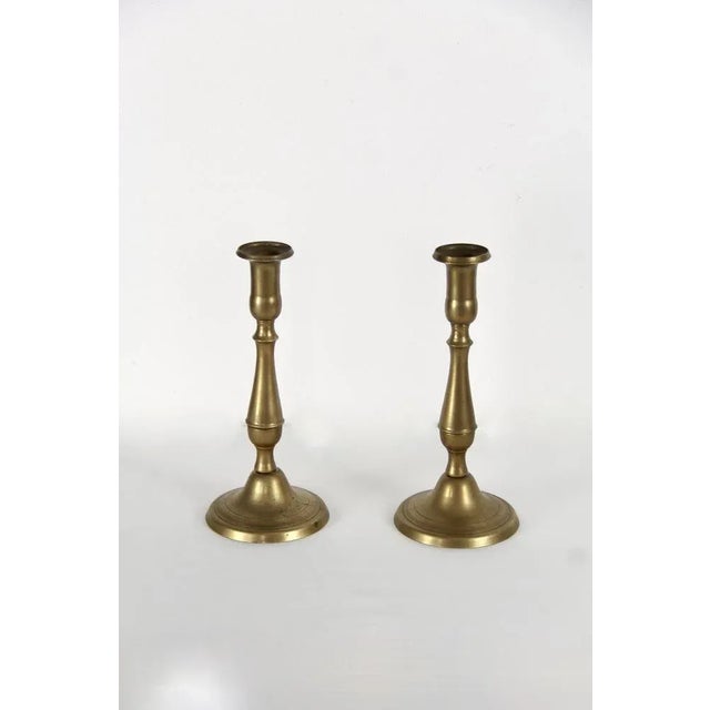 Vintage Brass Candleholders, 1950s, Set of 2 For Sale - Image 3 of 9