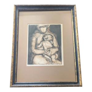 1965 Joseph Demarais "Mother and Child" Etching. Signed, "Artists Proof" Edition