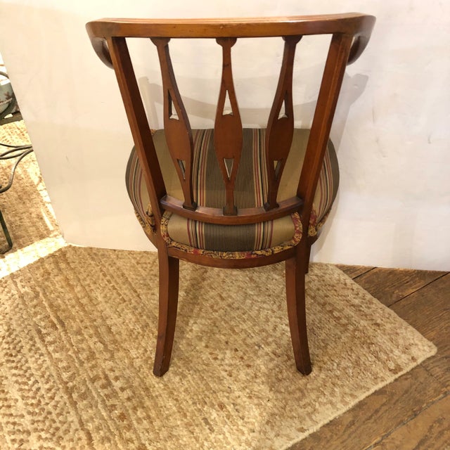 Antique Curved French Fruitwood Inlaid Chair For Sale - Image 10 of 13