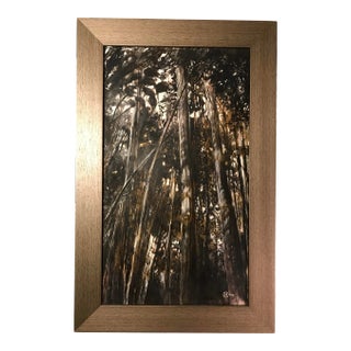 2009 Forest Landscape Tempera Painting on Board, Framed For Sale
