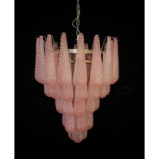 Pink Murano Glass Drop Chandelier, 1980s For Sale - Image 6 of 16