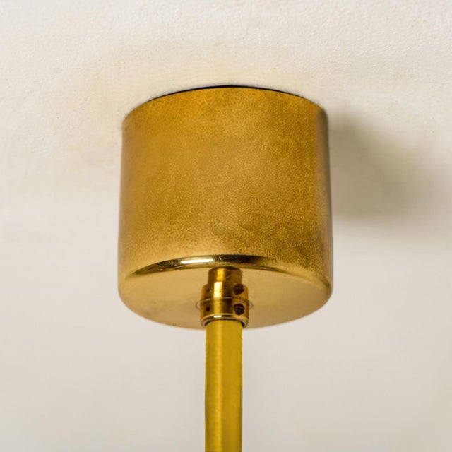 Large Glass and Brass Pendant Light by Doria Leuchten, 1970s For Sale - Image 13 of 18
