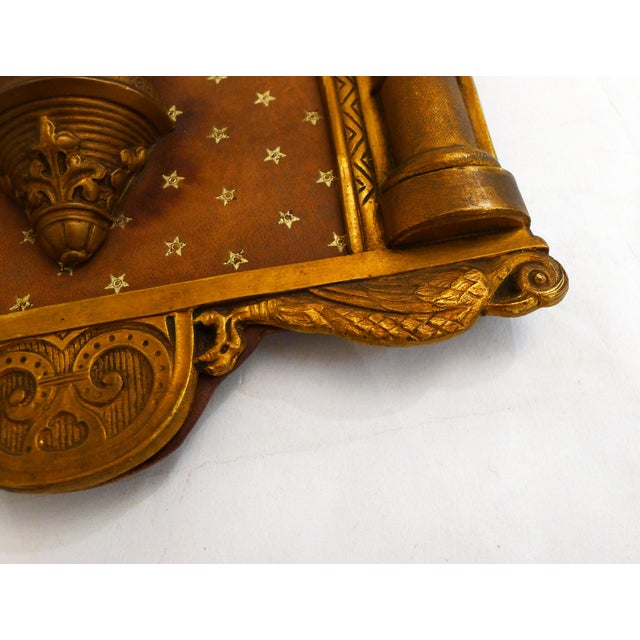 Religious Wall Icon of the Virgin Mary on Starry Background in Copper-Gold Metal, 1950s For Sale - Image 6 of 14