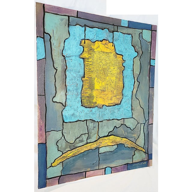 Abstract Abstract Texured Painting on Board, Dan Bennett For Sale - Image 3 of 5