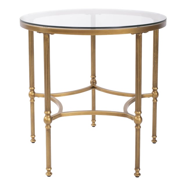 Bonnifait Antique Gold Round Side Table For Sale
