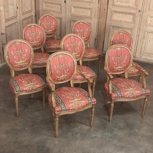 Set of 8 French Louis XVI Fruitwood Dining Chairs Includes 2 Armchairs For Sale - Image 4 of 18