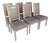 Restoration Hardware Set of 6 Vintage French Square Cane Back Dining Chairs in Belgian Linen For Sale