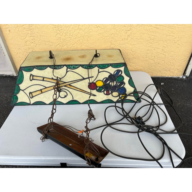 Vintage 1970's Bar / Game Room Fiberglass Ceiling Hanging Light Chandelier For Sale - Image 9 of 9