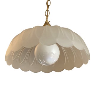 1980s Art Nouveau Glass Flower Hanging Swag Light For Sale