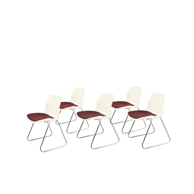 Mid-Century Modern Scandinavian Chairs by Svante Schöblom for Overman, 1970s, Set of 5 For Sale