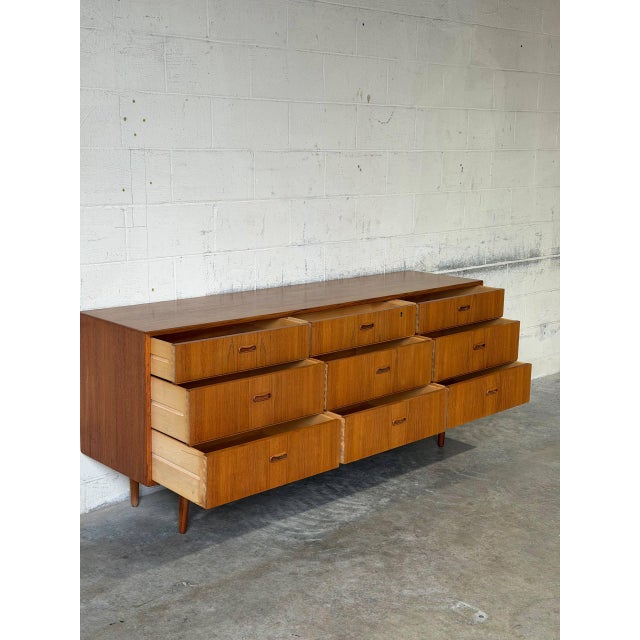 1960s In Style of Arne Vodder Teak Dresser Wooden Lowboy Chest of Drawers Denmark Mid-Century Modern 1960s For Sale - Image 5 of 13