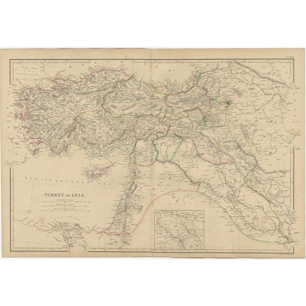Mid 19th Century Map of Turkey in Asia with Mosul Environs and Assyrian Ruins Inset, 1859 For Sale - Image 5 of 6