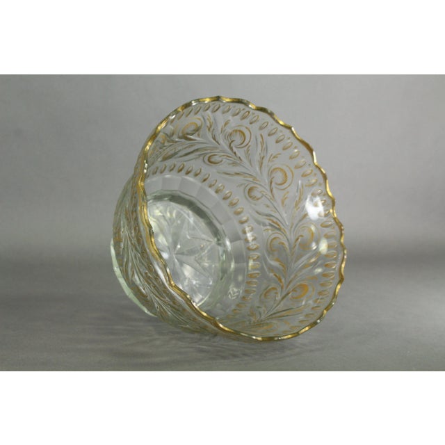 Traditional Circa 1750's Anglo-Irish Cut Crystal Glass Bowl With Gilt For Sale - Image 3 of 13