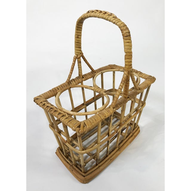 Rattan Wine or Utensil Picnic Caddy Chairish