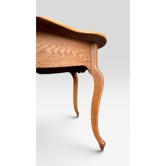 1970s Vintage Birds Eye Maple With Swan Leg Accent Table For Sale - Image 5 of 8