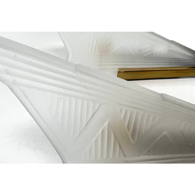 Art Deco Style Triangle Glass Brass Wall Lights Sconces, Sweden, 1980s, Set of 2 For Sale - Image 12 of 14
