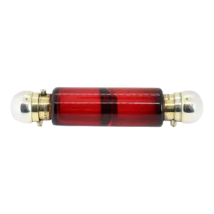 Late 19th Century English Frederic Purnell Gilt Sterling Silver, Bristol Ruby Glass Double-Ended Perfume Bottle