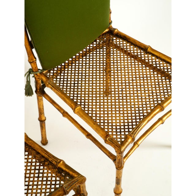 Regency Metal Chairs in Faux Bamboo with Golden Surface, 1970s, Set of 2 For Sale - Image 18 of 18