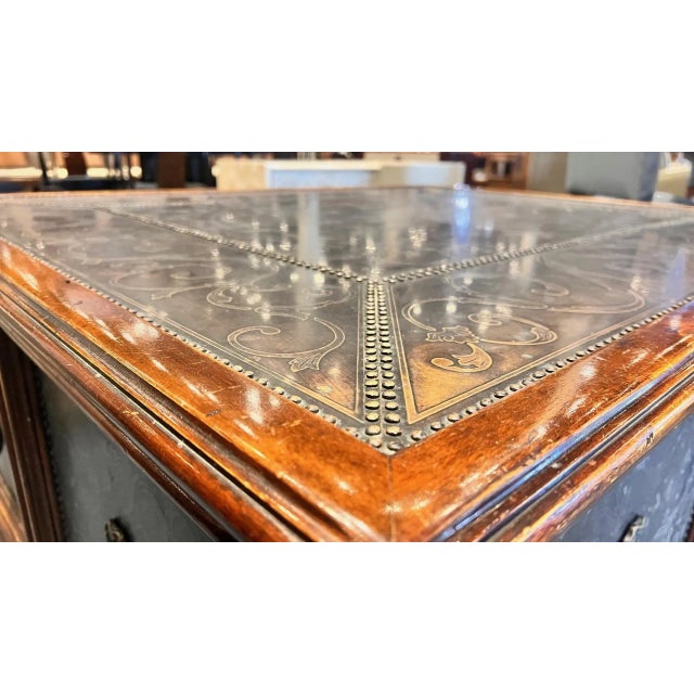 Theodore Alexander Armoury Collection Brass Clad Cocktail Table With Paw Feet For Sale - Image 11 of 12