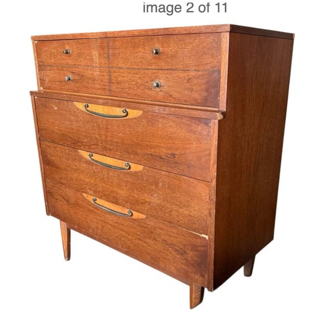 Vintage Lane High Boy Dresser Bureau Solid Maple MCM 40.5x18x38” For Sale - Image 13 of 14
