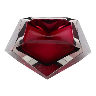 Mid-Century Sommerso Murano Glass Ashtray from Mandruzzato, 1965 For Sale